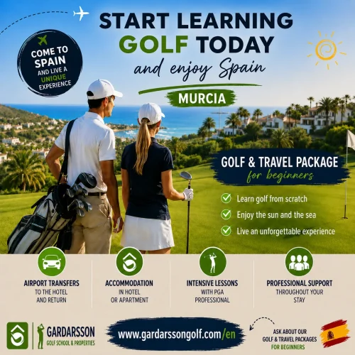 Paquete de viaje de golf para principiantes en Murcia